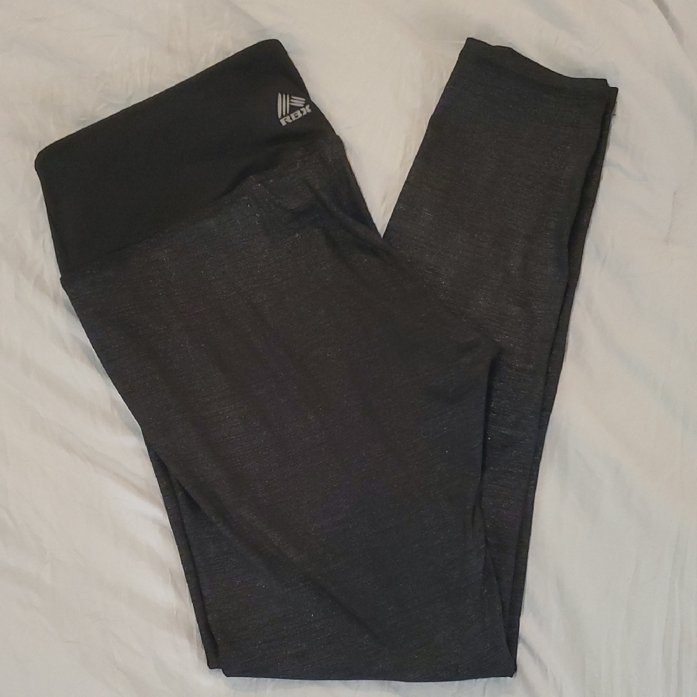 Rbx Black/ Silver Leggings 28in womens sz L
